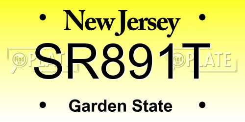 SR891T New Jersey License Plate