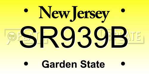 SR939B New Jersey License Plate