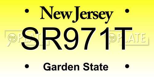 SR971T New Jersey License Plate