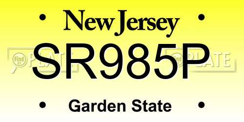 SR985P New Jersey License Plate