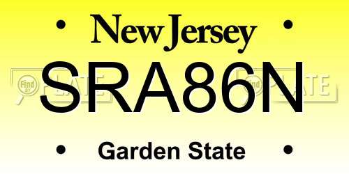SRA86N New Jersey License Plate