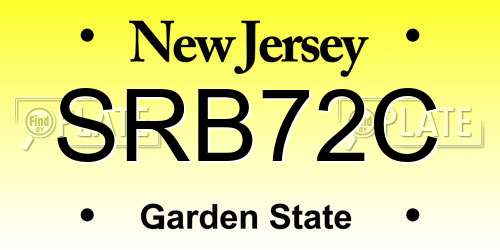 SRB72C New Jersey License Plate