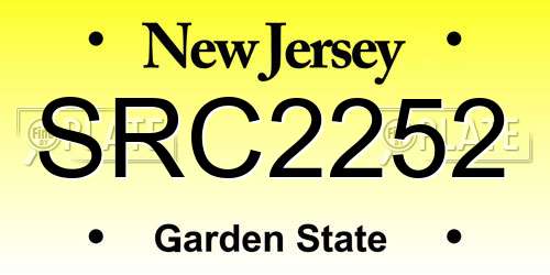 SRC2252 New Jersey License Plate