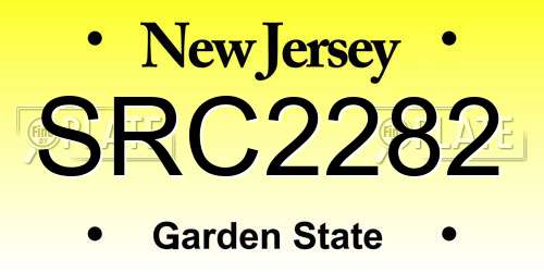 SRC2282 New Jersey License Plate