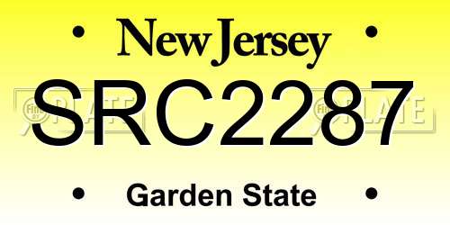 SRC2287 New Jersey License Plate