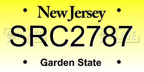 SRC2787 New Jersey License Plate