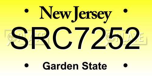 SRC7252 New Jersey License Plate