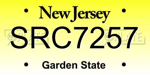 SRC7257 New Jersey License Plate