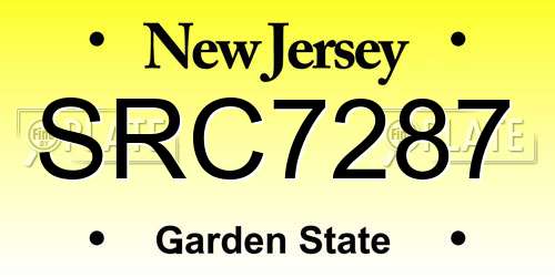 SRC7287 New Jersey License Plate