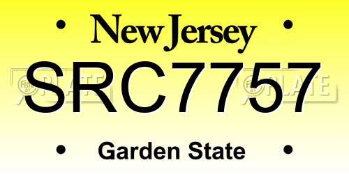SRC7757 New Jersey License Plate