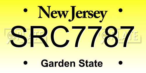 SRC7787 New Jersey License Plate