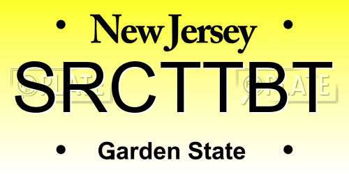 SRCTTBT New Jersey License Plate