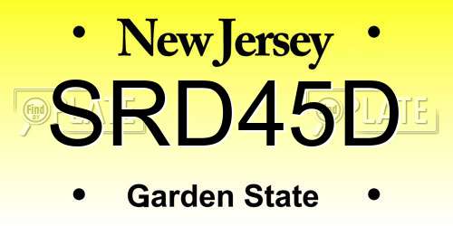SRD45D New Jersey License Plate