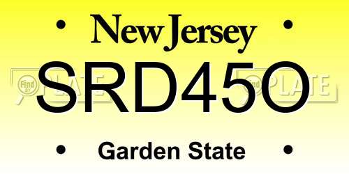 SRD45O New Jersey License Plate