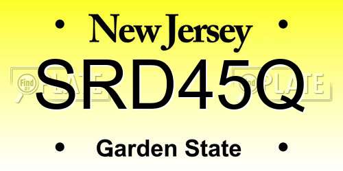 SRD45Q New Jersey License Plate