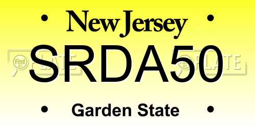 SRDA50 New Jersey License Plate