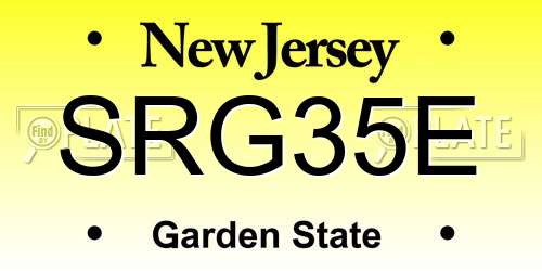 SRG35E New Jersey License Plate