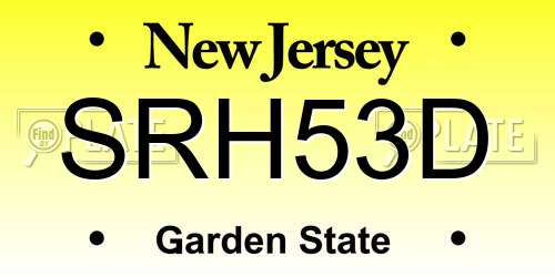 SRH53D New Jersey License Plate