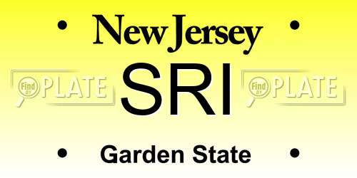 SRI New Jersey License Plate