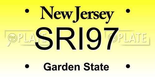 SRI97 New Jersey License Plate