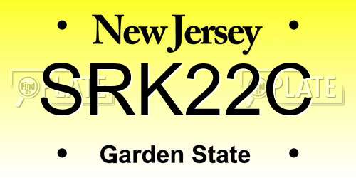 SRK22C New Jersey License Plate