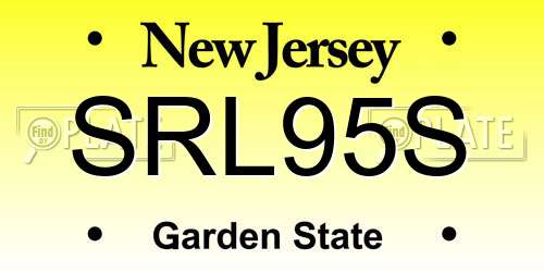 SRL95S New Jersey License Plate