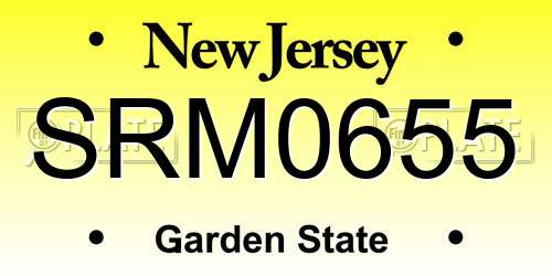 SRM0655 New Jersey License Plate