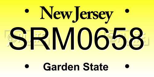 SRM0658 New Jersey License Plate