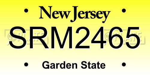 SRM2465 New Jersey License Plate