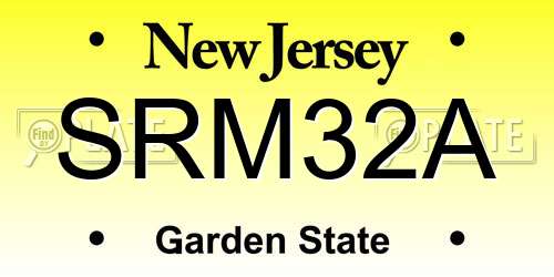 SRM32A New Jersey License Plate