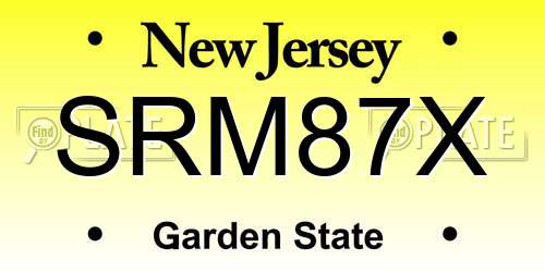 SRM87X New Jersey License Plate