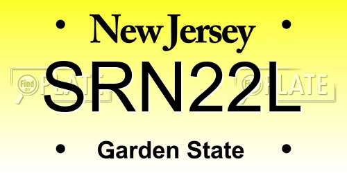 SRN22L New Jersey License Plate