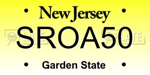 SROA50 New Jersey License Plate