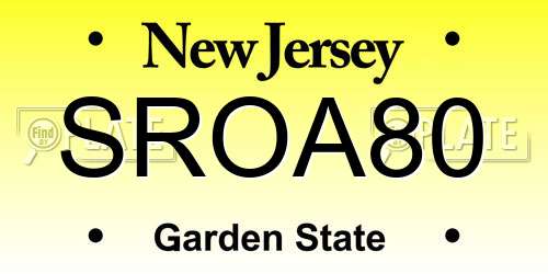 SROA80 New Jersey License Plate