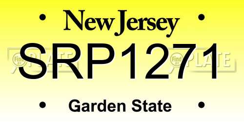 SRP1271 New Jersey License Plate