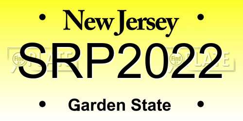 SRP2022 New Jersey License Plate