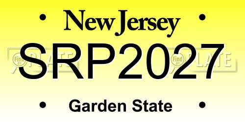 SRP2027 New Jersey License Plate
