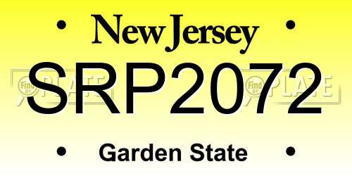 SRP2072 New Jersey License Plate