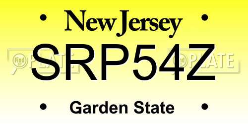 SRP54Z New Jersey License Plate