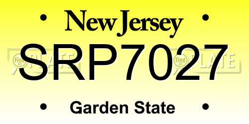 SRP7027 New Jersey License Plate
