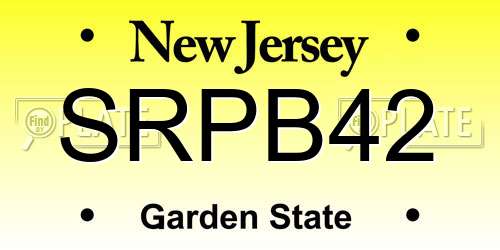 SRPB42 New Jersey License Plate