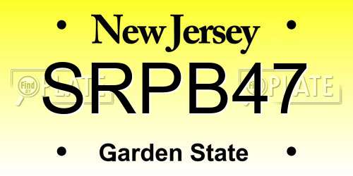 SRPB47 New Jersey License Plate
