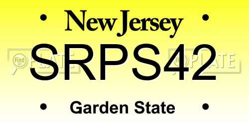 SRPS42 New Jersey License Plate
