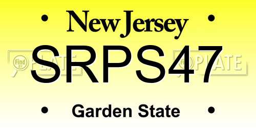 SRPS47 New Jersey License Plate