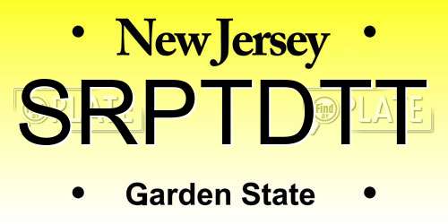 SRPTDTT New Jersey License Plate