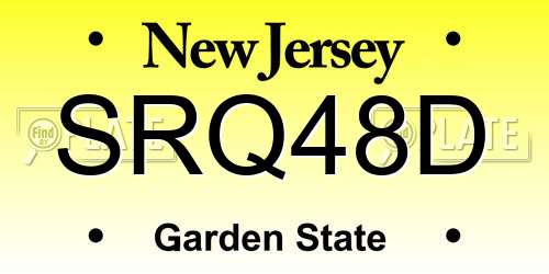 SRQ48D New Jersey License Plate