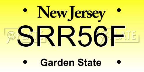 SRR56F New Jersey License Plate