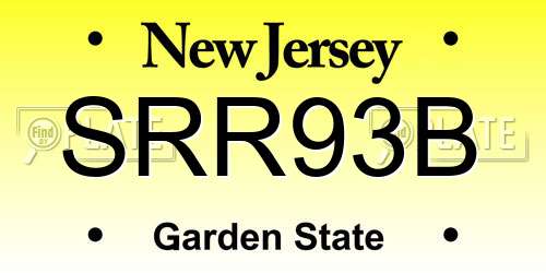 SRR93B New Jersey License Plate