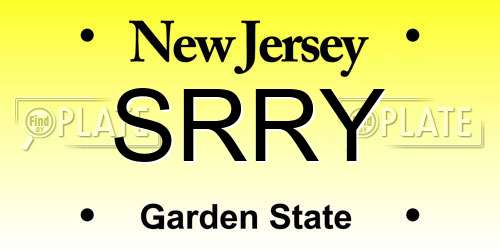 SRRY New Jersey License Plate