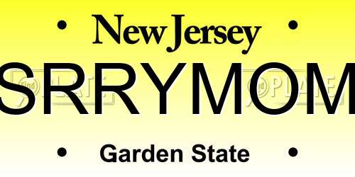 SRRYMOM New Jersey License Plate
